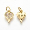 Eco-Friendly Brass Micro Pave Cubic Zirconia Charms ZIRC-J021-13-RS-3