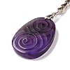 Natural Amethyst Teardrop with Spiral Pendant Keychain KEYC-A031-02P-04-4
