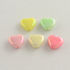 AB Color Plated Heart Acrylic Beads SACR-Q106-07-1