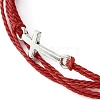 Waxed Polyester Cords Multi-strand Bracelet BJEW-JB09632-3