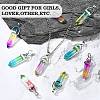 14Pcs 7 Colors Faceted Bullet Glass Pointed Pendants GLAA-CJ0001-71-6