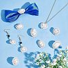 Nbeads 10Pcs 5 Style ABS Plastic Imitation Pearl Pendants FIND-NB0002-48-3