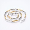 Men's 304 Stainless Steel Bar Link Chain Necklaces NJEW-P218-04-1