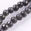 Natural Pyrite Beads Strands G-P303-01-6mm-16-1