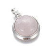 Natural Rose Quartz Pendants G-L512-B19-2