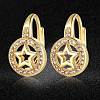 Brass Micro Pave Cubic Zirconia Pentacle Leverback Earrings EJEW-S205-JN467-2-2