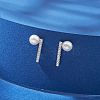 Natural Pearl Ear Studs EJEW-P286-18P-4