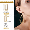 BENECREAT 16Pcs Brass Rectangle Stud Earring Findings KK-BC0008-51-2