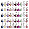 100Pcs 10 Colors Baking Painted Glass Pendants PALLOY-TA0002-47-9