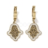 Hamsa Hand 304 Stainless Steel Polymer Clay Rhinestone Dangle Earrings EJEW-L283-001G-1