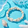 Beach Turtle Dyed Synthetic Turquoise Stretch Bracelets BJEW-JB10290-1