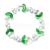 Imitation Pearl & Tulip Flower Glass Beaded Stretch Bracelet BJEW-JB09422-3