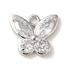 Brass Pave Clear Cubic Zirconia Charms KK-G499-10P-1