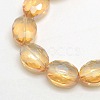 Faceted Electroplate Crystal Glass Oval Beads Strands EGLA-F058B-10-1
