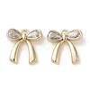 Brass Micro Pave Clear Cubic Zirconia Charms KK-G491-29G-1