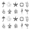 100Pcs 10 Style Ocean Theme Tibetan Style Alloy Pendants TIBEP-CJ0001-70-1