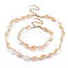 Natural Shell Beaded Necklace and Bracelet SJEW-T002-01-2