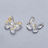 Two Tone Transparent Spray Painted Glass Charms X-GLAA-T016-22D-2