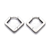 304 Stainless Steel Rhombus Huggie Hoop Earrings STAS-J033-08P-2