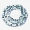 Electroplate Opaque Solid Color Glass Beads Strands EGLA-A034-P4mm-I05-2