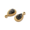 304 Stainless Steel Pave Natural Labradorite Teardrop Charms STAS-B074-04G-03-2