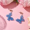 Glass Seed Beaded Dangle Stud Earrings EJEW-MZ00168-02-2