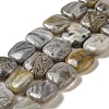 Natural Bamboo Leaf Agate Beads Strands G-NH0014-A01-02-1