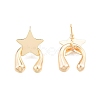 Brass Meteor Star Stud Earrings for Women EJEW-G322-11G-2