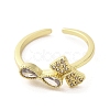 Rack Plating Brass Micro Pave Cubic Zirconia Finger Ring RJEW-C072-33E-G-2