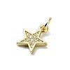 Brass Micro Pave Clear Cubic Zirconia Charms KK-H475-59G-08-2