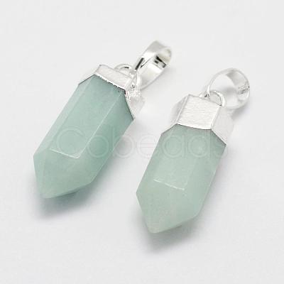 Natural Gemstone Pointed Pendants G-G720-10-1