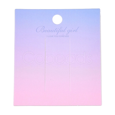 Gradient Color Rectangle Paper Hair Clip Display Cards with Hanging Hole CDIS-T004-19A-1