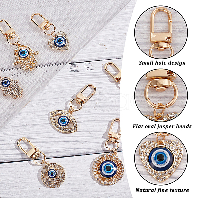 Nbeads 7Pcs 7 Style Evil Eye Resin Pendant Decorations AJEW-NB0003-92-1