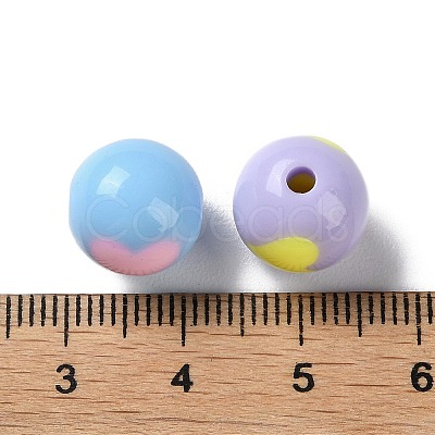 Two Tone Opaque Acrylic Beads X-SACR-I005-07B-1