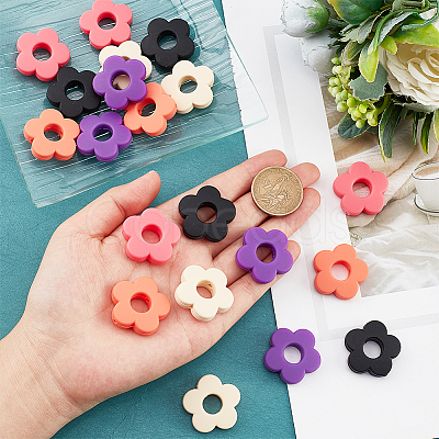 Nbeads 20Pcs 5 Colors Food Grade Eco-Friendly Silicone Beads SIL-NB0001-14B-1