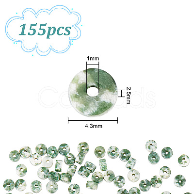 GOMAKERER 1 Strand Natural Green Spot Jasper Beads Strands G-GO0001-22-1