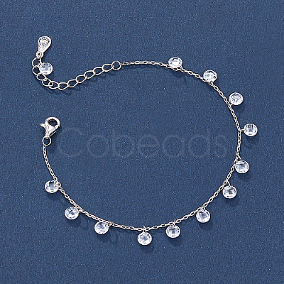 Rhodium Plated 925 Sterling Silver Cubic Zirconia Charm Bracelets DY7383-1