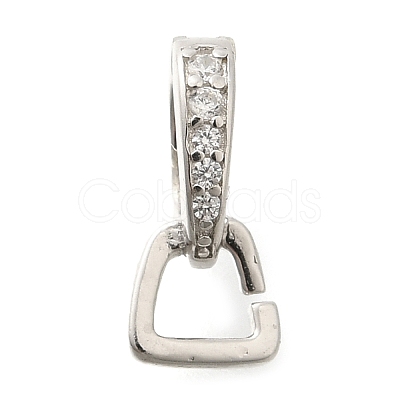 925 Sterling Silver Micro Pave Clear Cubic Zirconia Twister Clasps STER-U006-09P-1