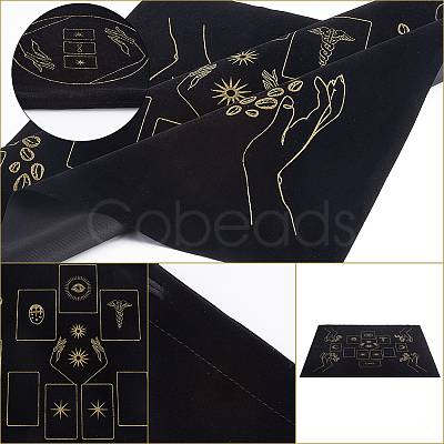 Square Velvet Tarot Tablecloth for Divination AJEW-WH0470-82D-1