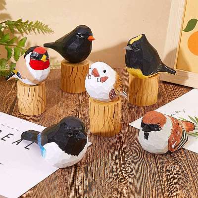 Wooden Birds and Tree Stump Ornaments JX730A-1