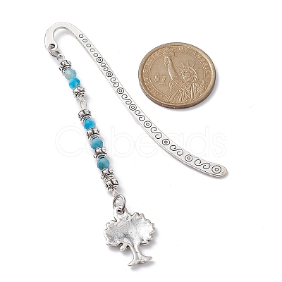 Autumn Tree/Mushroom/Squirrel Tibetan Style Alloy Pendant Bookmark AJEW-JK00246-1