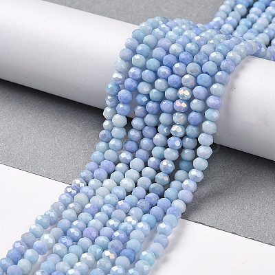 Faceted Electroplated Glass Beads Strands GLAA-C023-02-C16-1