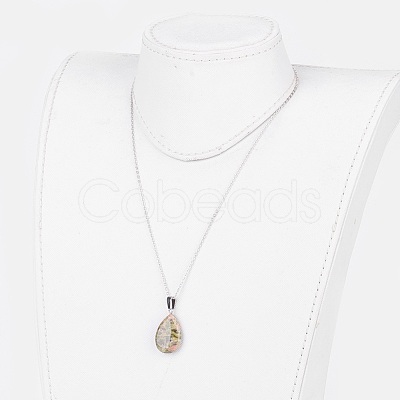 Natural & Synthetic Gemstone Pendant Necklaces X-NJEW-JN02160-1