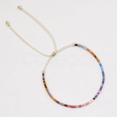 Glass Seed Braided Bead Bracelet CG0646-7-1