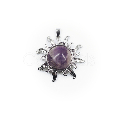 Natural Amethyst Pendants FIND-PW0010-11W-1