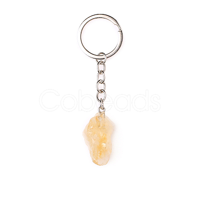 Raw Rough Natural Citrine Pendant Keychains FIND-PW0017-09C-1