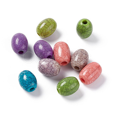 Crackle Opaque Acrylic European Beads OACR-C006-37-1