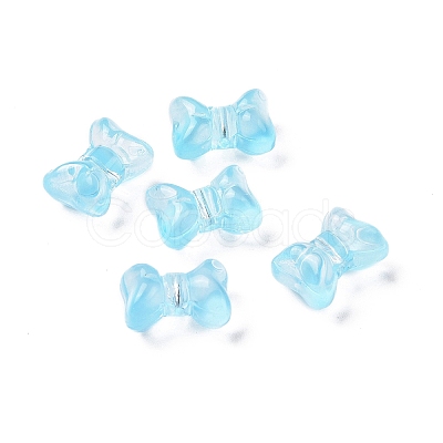 Transparent Spray Painted Glass Beads GLAA-I050-11J-1