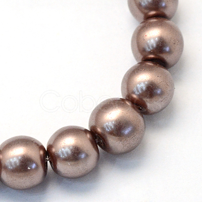 Baking Painted Pearlized Glass Pearl Round Bead Strands X-HY-Q330-8mm-78-1