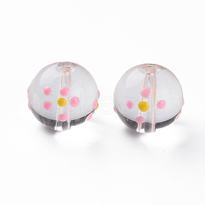 Transparent Glass Enamel Beads GLAA-N049-018-1